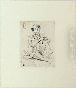 Self Portrait With William Hanging by Paul Cezanne