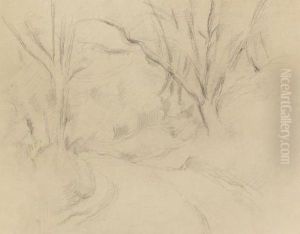 Tournant De Route Dans Un Bois by Paul Cezanne