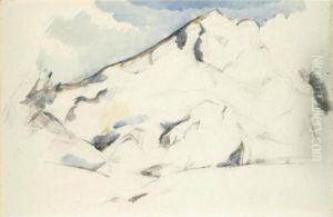 La Montagne Sainte-victoire (recto) Fruits Et Feuillage (verso) by Paul Cezanne