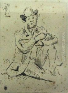 Portrait Du Peintre A. Guillaumin Au Pendu From Les Peintresimpressionistes De Duret by Paul Cezanne