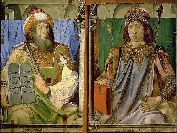 Moses with the Ten Commandments and Solomon from a series of portraits of illustrious men - view 1