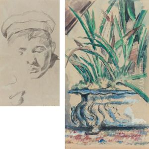 Le Cache-pot Bleu And Le Fils De L'artiste: A Double-sided Drawing