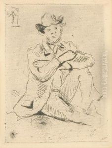 Portrait Du Peintre A. Guillaumin Au Pendu by Paul Cezanne