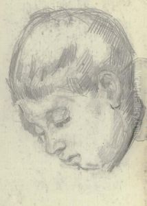Tete De Paul Cezanne Fils by Paul Cezanne