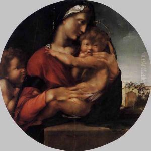 Madonna and Child with the Young St John by P. Joos van Gent and Berruguete