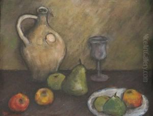 Still Life With Jug, Glass, And Fruit by Paul Cezanne