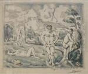 Les Baigneurs (large Plate) (v. 1157; D. 1) by Paul Cezanne