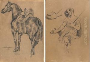 D'apres Gericault: 'cheval Turc A
L'ecurie' (recto); Etude D'apresles Maitres Anciens (verso) D'apres Gericault: 'cheval Turc A
L'ecurie' (recto); Etude D'apresles Maitres Anciens (verso)