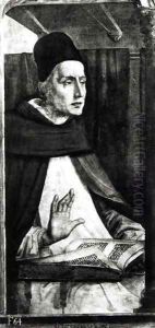 Portrait of St Albertus Magnus by P. Joos van Gent and Berruguete