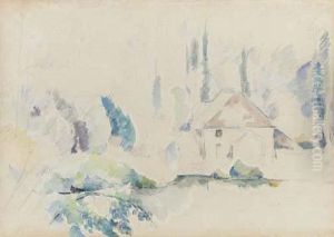 Villa Au Bord De L'eau, I by Paul Cezanne