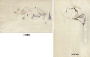 Maisonnettes (recto); L'enfant Au Chapeau De Paille Assis Sur Unechaise (verso) by Paul Cezanne
