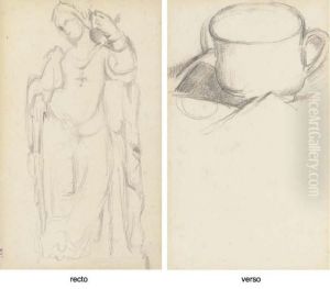 Une Tasse (recto); D'apres Antoine-auguste Preault: Clemence Isaure (verso) by Paul Cezanne