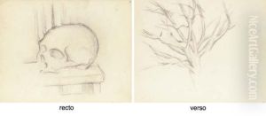 Crane Sur Une Table (recto); Arbre Denude (verso) by Paul Cezanne