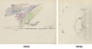 Profil Du Roc De Chere, Lac D'annecy (recto); Homme Vu De Dos (verso) by Paul Cezanne