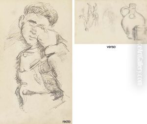 Jeune Homme Assoupi (recto); Etudes: Pot Et Cruche En Terre Et Baigneuse (verso) by Paul Cezanne