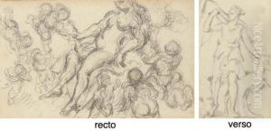 Venus Et Amours (recto); D'apres L'antique: Diane Chasseresse (verso) by Paul Cezanne