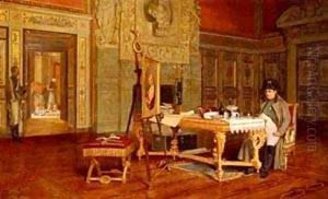 Napoleon Contemplating A Portrait Of The King of Rome Before His Departure for Elba, 1814 by P. Joos van Gent and Berruguete