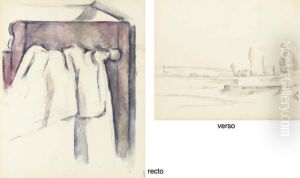 Table De Toilette Avec Essuie-mains Et Cuvette (recto); Paysage (verso) by Paul Cezanne