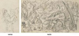 Paysage Fantastique (recto); Etude D'une Femme Et D'un Faune (verso)