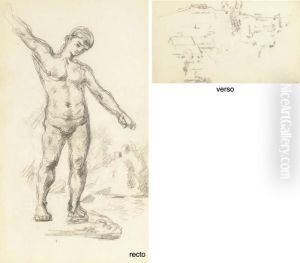 Baigneur Aux Bras Ecartes (recto); Paysage (verso)