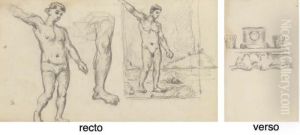Baigneurs Et Etude De Caryatide (recto); Nature Morte (verso) by Paul Cezanne