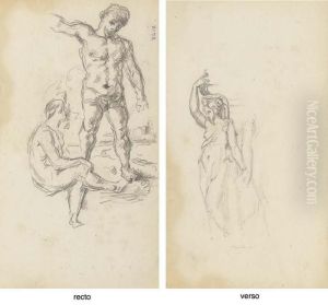 Deux Baigneurs (recto); D'apres Marcantonio Raimondi: Caryatide (verso)