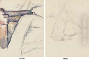 Lit Defait (recto); Arbres Au-dessus D'un Ruisseau (verso) by Paul Cezanne