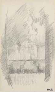 Piece D'eau Au Dauphin Du Jas De Bouffan (recto); Tete D'un Homme Au Chapeau (verso) by Paul Cezanne