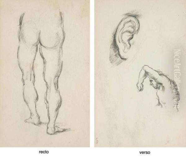 D'apres Luca Signorelli: Etude
De Jambes (recto); Etudes: Une Oreille Et Figure D'un Homme (verso) - view 1