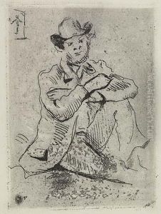 Portrait De Peintre A. Guillaumin Au Pendu by Paul Cezanne