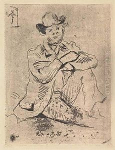 Portrait De Peintre A. Guillaumin Au Pendu by Paul Cezanne