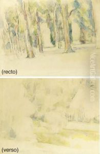Sous-bois Aux Grands Troncs (recto); Lisiere De Foret (verso) by Paul Cezanne