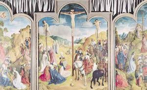 Triptych of the Crucifixion by van Gent (Joos van Wassenhove) Joos