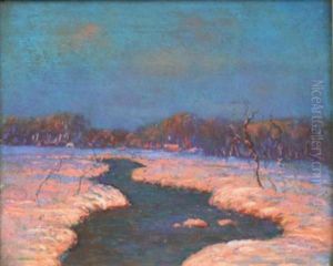 Riviere Serpentant Dans Un Paysageenneige Riviere Serpentant Dans Un Paysageenneige