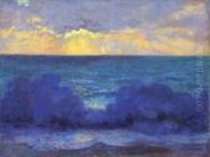 Reflets Violets Sur Les Vagues by Arsene Chabanian