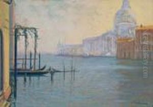 < Vue Du Grand Canal Et De La Dogana A Venise >. < Vue Du Grand Canal Et De La Dogana A Venise >.