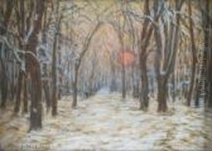Soleil Dans La Foret Sous La Neige by Arsene Chabanian