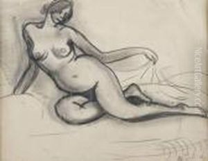 Nu Sur Le Sofa. by Auguste Chabaud