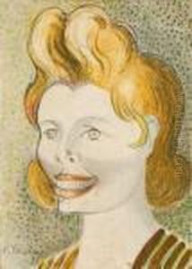 Portrait De Femme. Circa 1907-1911. by Auguste Chabaud