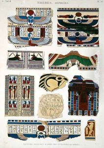 Illustrations of painted designs from the wrappings of the mummies