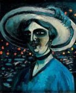 Femme A La Plume Bleue Femme A La Plume Bleue