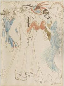 Elegantes Au Bal Masque by Auguste Chabaud