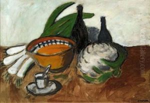 Nature Morte Au Chou Et Au Poireau.