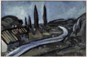 Paysage Aux Cypres by Auguste Chabaud