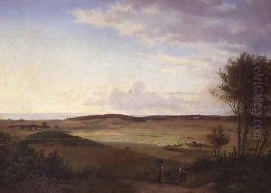 An Extensive Landscape with Children Gathering Wood by Andreas Thomas Juuel