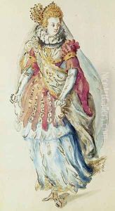 Costume design for a Lady Masquer by Inigo Jones