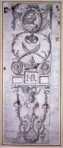 Design for a decorative panel by Inigo Jones