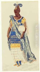 Costume design for the Daughter of Niger from The Masque of Blackness by Inigo Jones