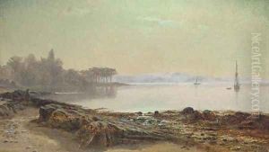 Looking across the lake on a calm day by Robert Jobling
