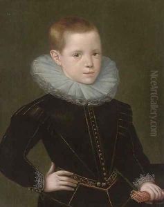 Portrait of Thomas Oxenden, half-length, in a black doublet and white ruff by Johnson, Cornelius I